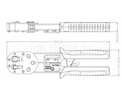Инструмент HL-3H00010 обжимной для разъемов RJ45 серии PLEZ Hyperline 403345