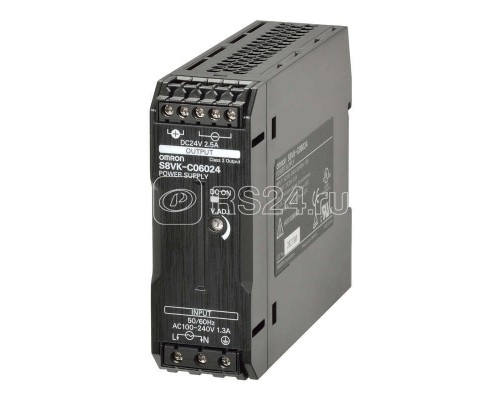 Источник импульсный S8VKC06024 60Вт вход. 240В 350В выход. 24В выход. 2.5А 50/60Гц (47..450Гц) защита от перегрузки защита от повыш. напряж. Omron 375666