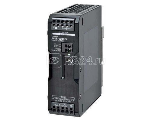Источник импульсный S8VKS24024 240Вт выход. 24В 20А монтаж на DIN-рейку клеммы Push-in с покрытием сигнальный выход Omron 672485