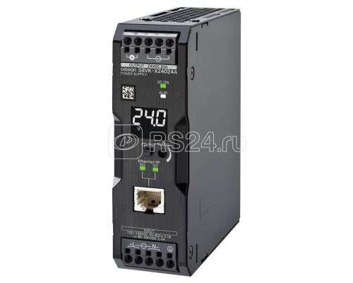 Источник импульсный S8VKX24024AEIP с дисплеем 240Вт выход. 24В 10А монтаж на DIN-рейку клеммы Push-in с покрытием Ethernet/Modbus Omron 680577