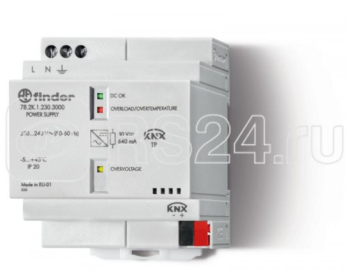 Источник питания импульсный вход 110...240В AC / выход 29B DC 640мА KNX Bus FINDER 782K12303000PAS