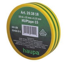 Изолента ПВХ 19мм (рул.20м) d74мм желто-зел. HAUPA 263860