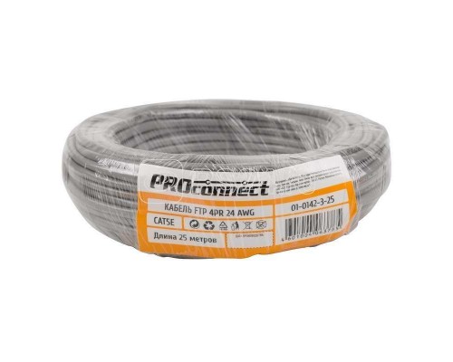 Кабель FTP 4х2х0.50мм кат.5е CCA (уп.25м) PROCONNECT 01-0142-3-25