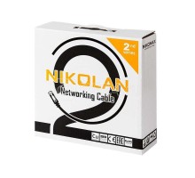 Кабель NIKOLAN U/UTP 4 пары кат.5e (класс D) тест по ISO/IEC 100МГц одножильный BC (чистая медь) 24AWG (0.49мм) внутр. LSZH нг(А)-HFLTx оран. (уп.100м) NIKOMAX NKL 2101C-OR