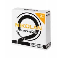 Кабель NIKOLAN U/UTP 4 пары кат.5e (класс D) тест по ISO/IEC 100МГц одножильный BC (чистая медь) 24AWG (0.49мм) внутр. LSZH нг(А)-HFLTx оран. (уп.305м) NIKOMAX NKL 2100C-OR