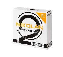 Кабель NIKOLAN U/UTP 4 пары Кат.5e (класс D) тест по ISO/IEC 100МГц одножильный BC (чистая медь) 24AWG (0.49мм) внутр. PVC нг(А) сер. (уп.100м) NIKOMAX NKL 2101A-GY