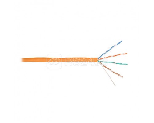 Кабель NIKOLAN U/UTP 4 пары кат.5e (класс D) тест по ISO/IEC 100МГц ож BC (чистая медь) 24AWG (0.50мм) внутр. LSZH нг(А)-HFLTx оран.(уп.305м) NIKOMAX NKL 4100C-OR
