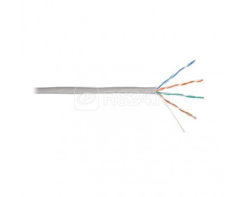 Кабель NIKOLAN U/UTP 4 пары кат.5e (класс D) тест по ISO/IEC 100МГц ож BC (чистая медь) 24AWG (0.50мм) внутр. PVC нг(А) сер. (уп.305м) NIKOMAX NKL 4100A-GY