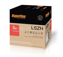 Кабель SFUTP4-C5E-S24-IN-LSZH-GY-305 витая пара SF/UTP кат. 5e; 4 пары (24 AWG) ож (solid) экран - фольга + медная оплетка LSZH (-20град.C - +75град.C) сер. (уп.305м) Hyperline 246264
