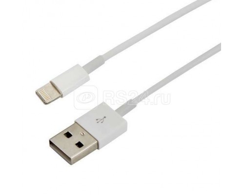 Кабель USB для iPhone 5/6/7 моделей оригинал (чип MFI) 1м бел. Rexant 18-0000