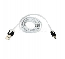 Кабель USB универс. microUSB шнур плоский (1м) бел. Rexant 18-4274