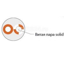 Кабель UTP1-C5-S24-CRS-IN-NJ-500 (UTP1-C5E-SOLID-CROSS-500) кроссировочная витая пара U/UTP кат. 5e; 1 пара (24 AWG) одножильн. (solid) без общ. внешн. оболочки (500м) Hyperline 41481