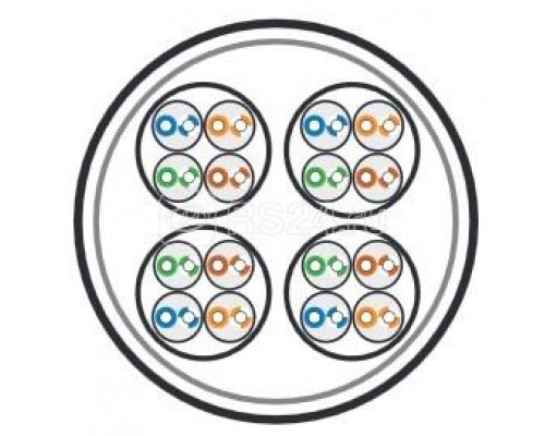Кабель UUTP16W-C5-S24-IN-LSZH-GY (UTP16W-C5-SOLID-IN-LSZH) витая пара U/UTP кат. 5; 16 пар (4 пары (24 AWG)х4) одножильн. (solid) каждый 4х парник - LSZH оболочка; LSZH нг(А)-HF (-20град.C - +60град.C) сер. Hyperline 46006