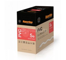 Кабель UUTP4-C5E-S24-IN-PVC-BK-305 витая пара U/UTP кат. 5e 4 пары (24 AWG) ож (solid) PVC (-20град.C - +75град.C) черн. (уп.305м) Hyperline 42015