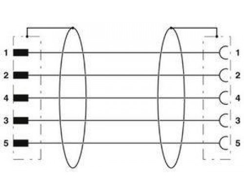 Кабель для датчика SAC-5P-M12MS/ 3.0-PUR/M12FS SH Phoenix Contact 1500910