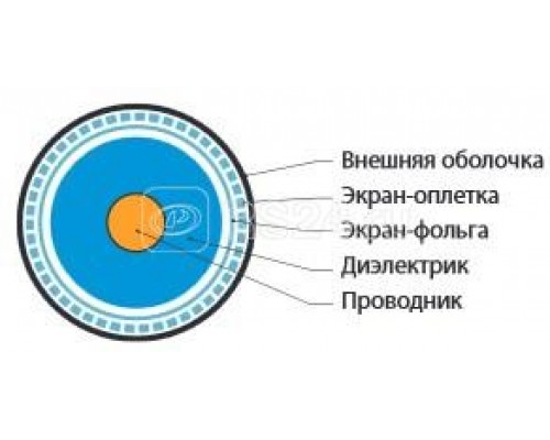 Кабель коаксиальный COAX-RG59-OUTDOOR-500 RG-59 75Ом жила - 20 AWG для внеш. прокл.; общ. d6.1мм PE (-40град.C - +60град.C) (уп.500м) Hyperline 254851