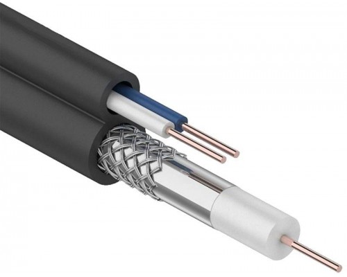 Кабель коаксиальный RG59 75Ом FPE каб. пит. 2х0.75кв.мм PVC GENERICA ITK CC3-R5F2-139-300-G