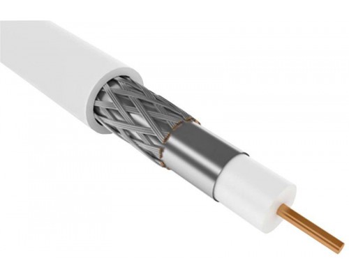 Кабель коаксиальный RG6 75Ом FPE PVC медный бел. (100м) GENERICA ITK CC3-R6F1-111-100-G
