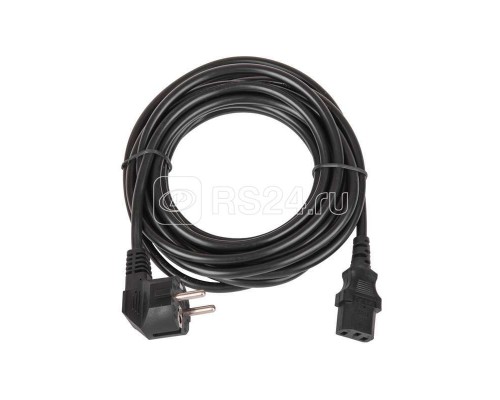 Кабель питания CEE 7/7 евровилка с заземл./разъем C13 IEC 60320 3х0.75кв.мм 250В 6А 5м черн. TLK TLK-PCC06-050