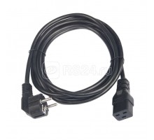 Кабель питания CEE 7/7 евровилка с заземл./разъем C19 IEC 60320 3х1.5кв.мм 250В 16А 3м черн. TLK TLK-PCC16-030