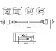 Кабель питания PWC-IEC19-IEC20-10-BK IEC 320 C19 - IEC 320 C20 (3х1.5) 16А прямая вилка 10м Hyperline 43797