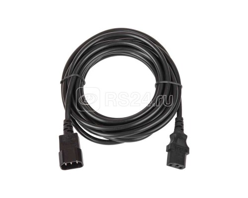 Кабель питания разъем C14 IEC 60320/разъем C13 IEC 60320 3х1кв.мм 250В 10А 5м черн. TLK TLK-PCM10-050