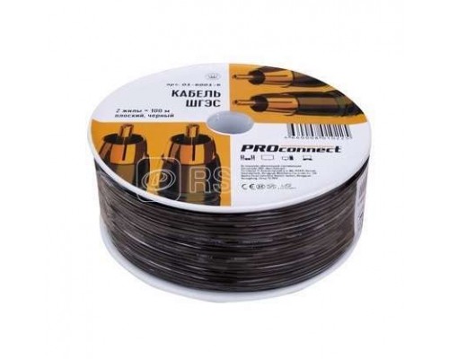Кабель ШГЭС-2 плоский LT 100м Ч (м) PROCONNECT 01-6001-6