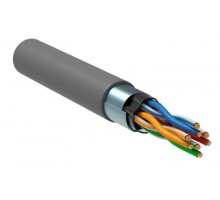 Кабель связи витая пара F/UTP экранир. (24AWG) кат.5е 4х2х0.52 ож PVC (305м) сер. (м) ITK LC1-C5E04-311