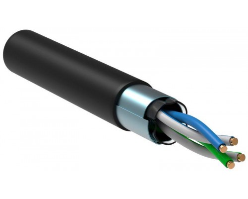 Кабель связи витая пара F/UTP кат.5е 2х2х24AWG solid LDPE (500м) черн. (м) ITK LC3-C5E02-339