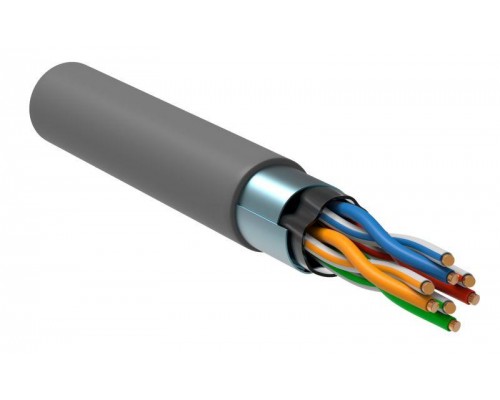 Кабель связи витая пара F/UTP кат.5е 4х2х24AWG solid LSZH (305м) сер. (м) ITK LC1-C5E04-321