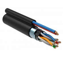 Кабель связи витая пара F/UTP кат.5е 4пары 24AWG solid LDPE кабель питания 2х0.75кв.мм (305м) черн. (м) ITK LC3-C5E04-379