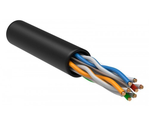 Кабель связи витая пара U/UTP 4х2х23AWG кат.6 solid LDPE (305м) черн. (м) ITK LC3-C604-139
