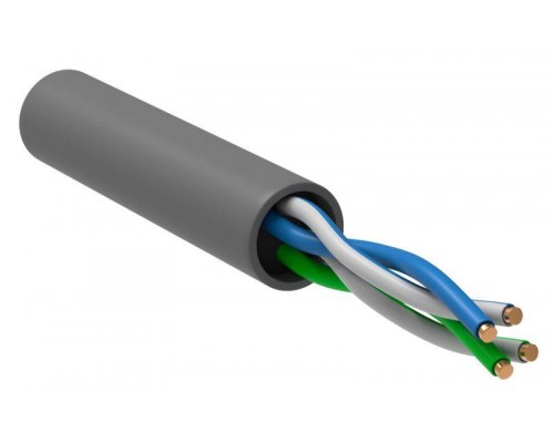 Кабель связи витая пара U/UTP кат.5е 2х2х24AWG solid сер. (м) ITK LC1-C5E02-111-100