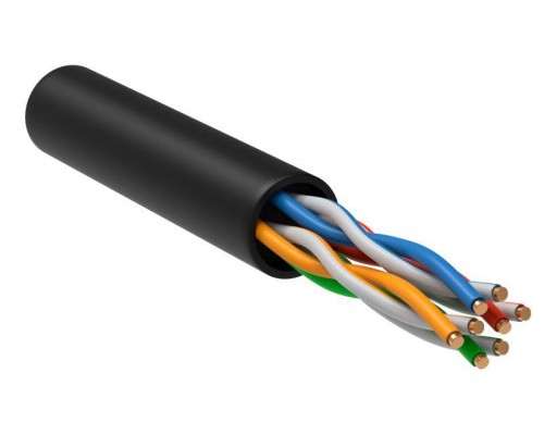 Кабель связи витая пара U/UTP кат.5е 4х2х24AWG solid LDPE (305м) черн. (м) ITK LC3-C5E04-139