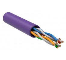 Кабель связи витая пара U/UTP кат.5е 4х2х24AWG solid LSZH 305м фиолет. ITK LC1-C5E04-126