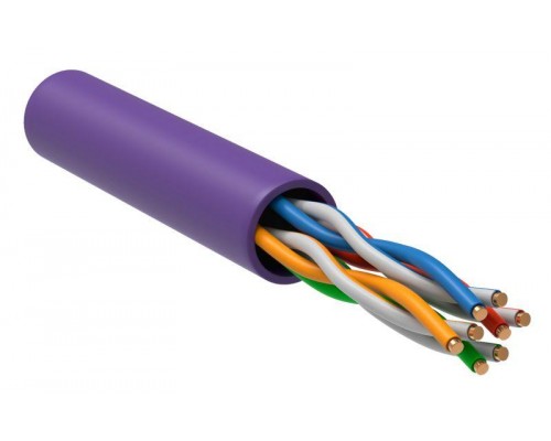 Кабель связи витая пара U/UTP кат.5е 4х2х24AWG solid LSZH 305м фиолет. ITK LC1-C5E04-126