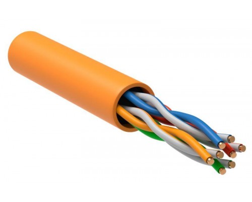 Кабель связи витая пара U/UTP кат. 5e 4х2х24AWG solid LSZH (305м) оранж. (м) ITK LC1-C5E04-127