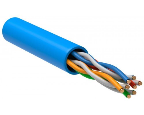 Кабель связи витая пара U/UTP кат. 5е 4х2х24AWG solid PVC (305м) син. (м) ITK LC1-C5E04-113