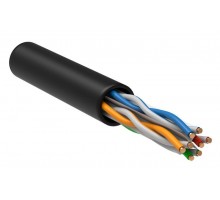 Кабель связи витая пара U/UTP кат.6 4х2х23AWG solid LSZH (305м) черн. (м) ITK LC3-C604-129