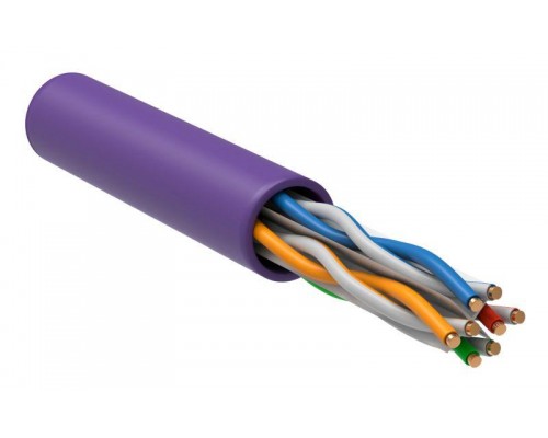 Кабель связи витая пара U/UTP кат.6 4х2х23AWG solid LSZH 305м фиолет. ITK LC1-C604-126