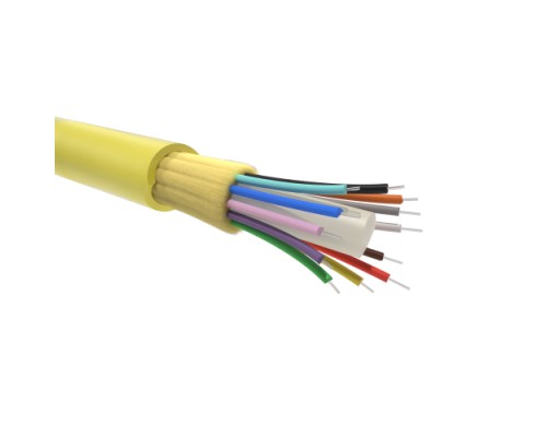 Кабель волоконно-оптический 9/125 одномодовый 16 волокон плотноебуферное покрытие для внутренней прокладки (уп.2000м) желт. DKC RNDTIN9S16LSYL