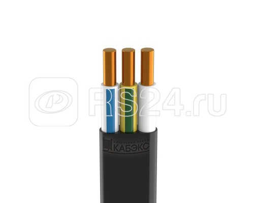 Кабель ВВГ-П 3х2.5 Ч ок (N PE) 0.66кВ (бухта 100м) (м) Кабэкс