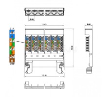 Кассета PPTR-CSS-1-6хRJ45-C6A-SH-STL (для медн. претерм. решений) 6 экран. портов RJ45 кат. 6a Hyperline 235662