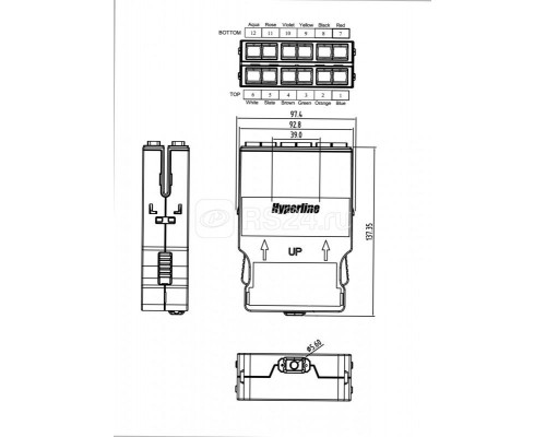 Кассета PPTR-CSS-2-6хDSC-SM/GN-BL (для опт. претерм. решений) 6 дуплексных портов SC для одномод. кабеля син. корпус/зеленые порты Hyperline 235664