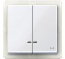 Клавиша 2-м Merten с окошком для свет. инд. IP44 активно бел. SchE MTN3424-0325