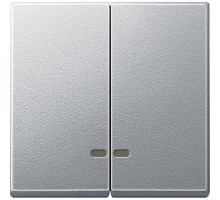 Клавиша 2-м Merten с окошком для свет. инд. алюм. SchE MTN3420-0460
