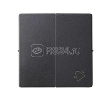 Клавиша двойная с пиктограммой звонок для 75301-39 Simon82/82Nature графит 82027-38