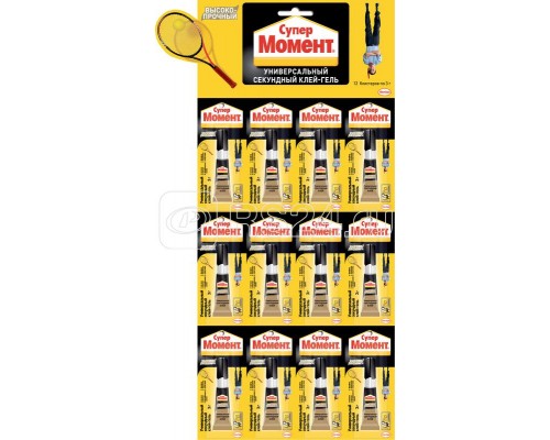 Клей Супер Момент высокопрочный 3г (блист.12 шт) Момент Б0047948