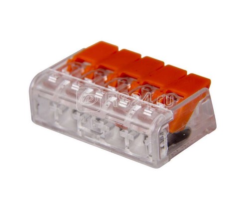 Клемма компактная многоразовая 5-проводная 0.14-4.0 кв.мм (уп.40шт) Rexant 07-5205