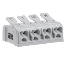 Клемма пружинная соединительная КСП4-2L+N+PE ИЭК UKZ-B06-4P-F0-E0-10